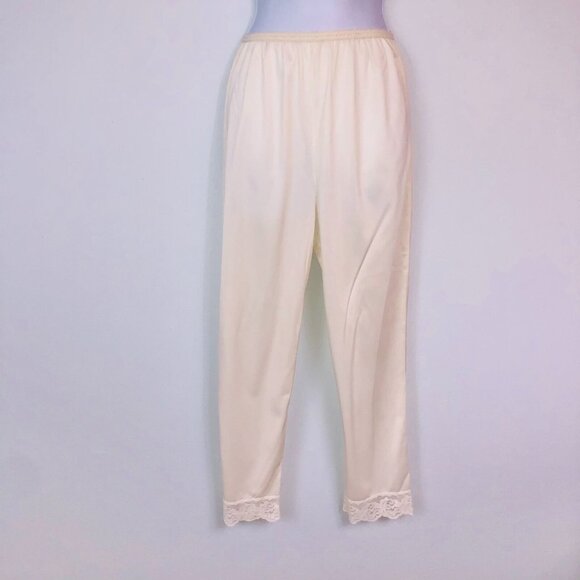 Vintage Komar Womens S Slip Pants Undergarment Ivory Nylon Lace - Picture 2 of 10